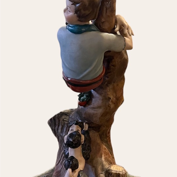 Capodimonte Boy On The Tree Chased By Dog, W. Cabrelli, Limited Edition - Picture 2 of 12